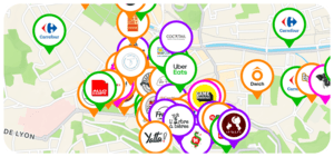 Aperçu de la carte interactive des partenaires Camby