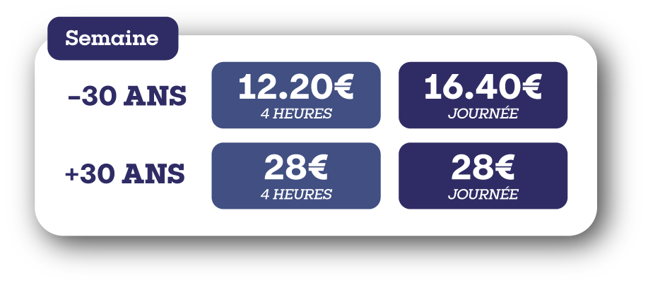 Tarifs semaine aux 7 Laux